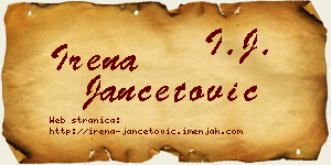 Irena Jančetović vizit kartica